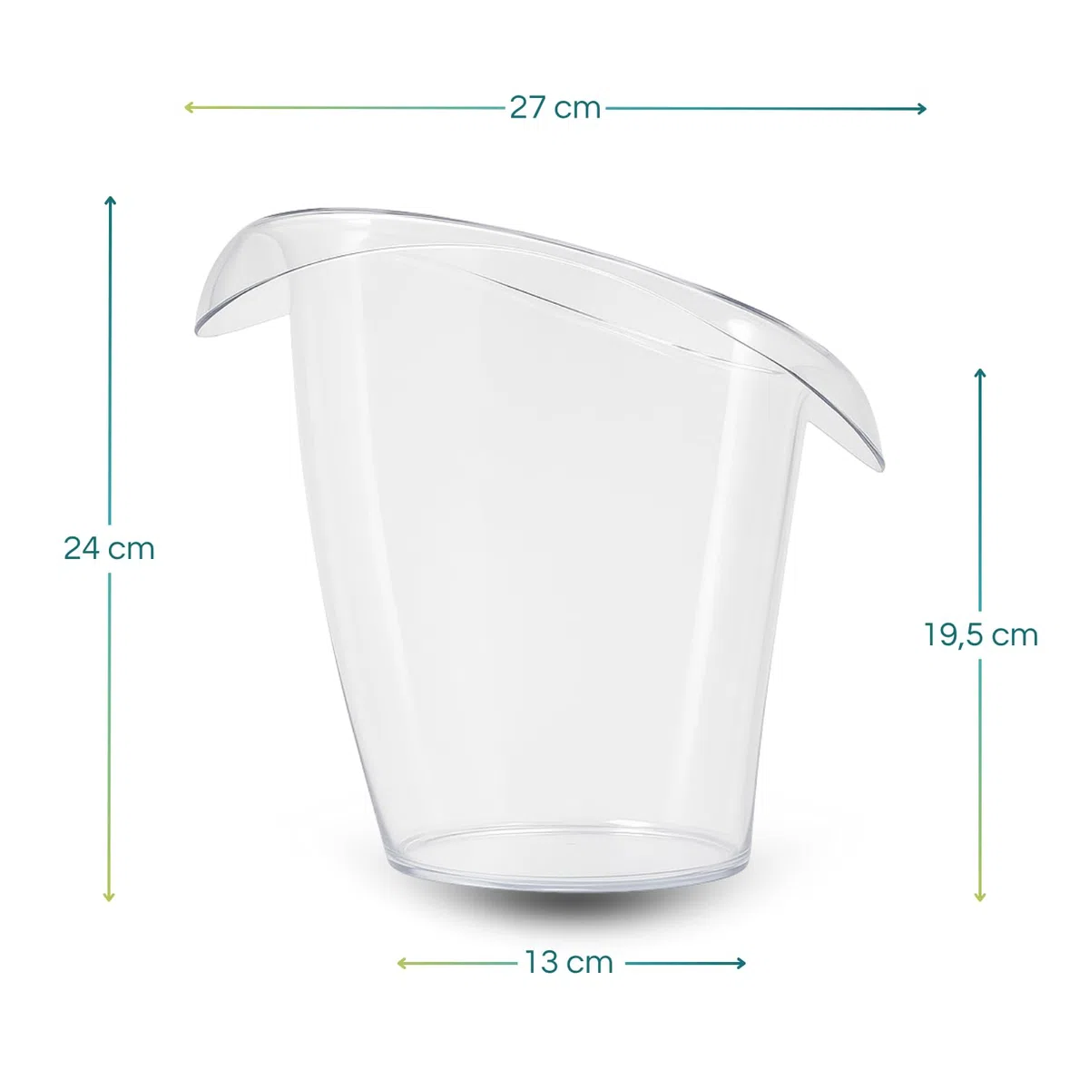 Virsus Secchiello per Spumante Trasparente 4781, misura 27x24 cm, Spumantiera Portaghiaccio Infrangibile Privo di BPA, 100% Riciclabile, Unglassy, cestello Bottiglie Vini Champagne per Feste ed Eventi