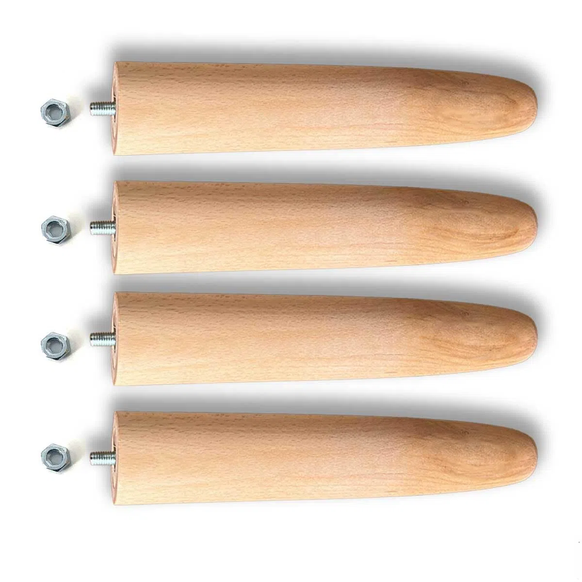 Soluko - Set 4 Piedi per Rete a Doghe Gambe Letto Universali in Legno di Faggio (32 cm)
