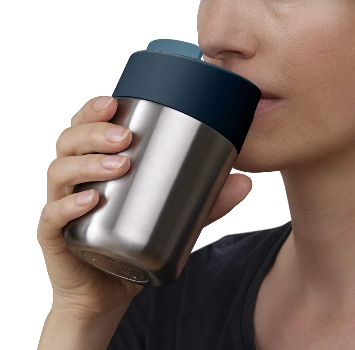 Joseph Joseph Sipp - Tazza da viaggio per caffè e the, Bicchiere termico con coperchio, a prova di perdite, riutilizzabile- 340 ml, Acciaio Inox