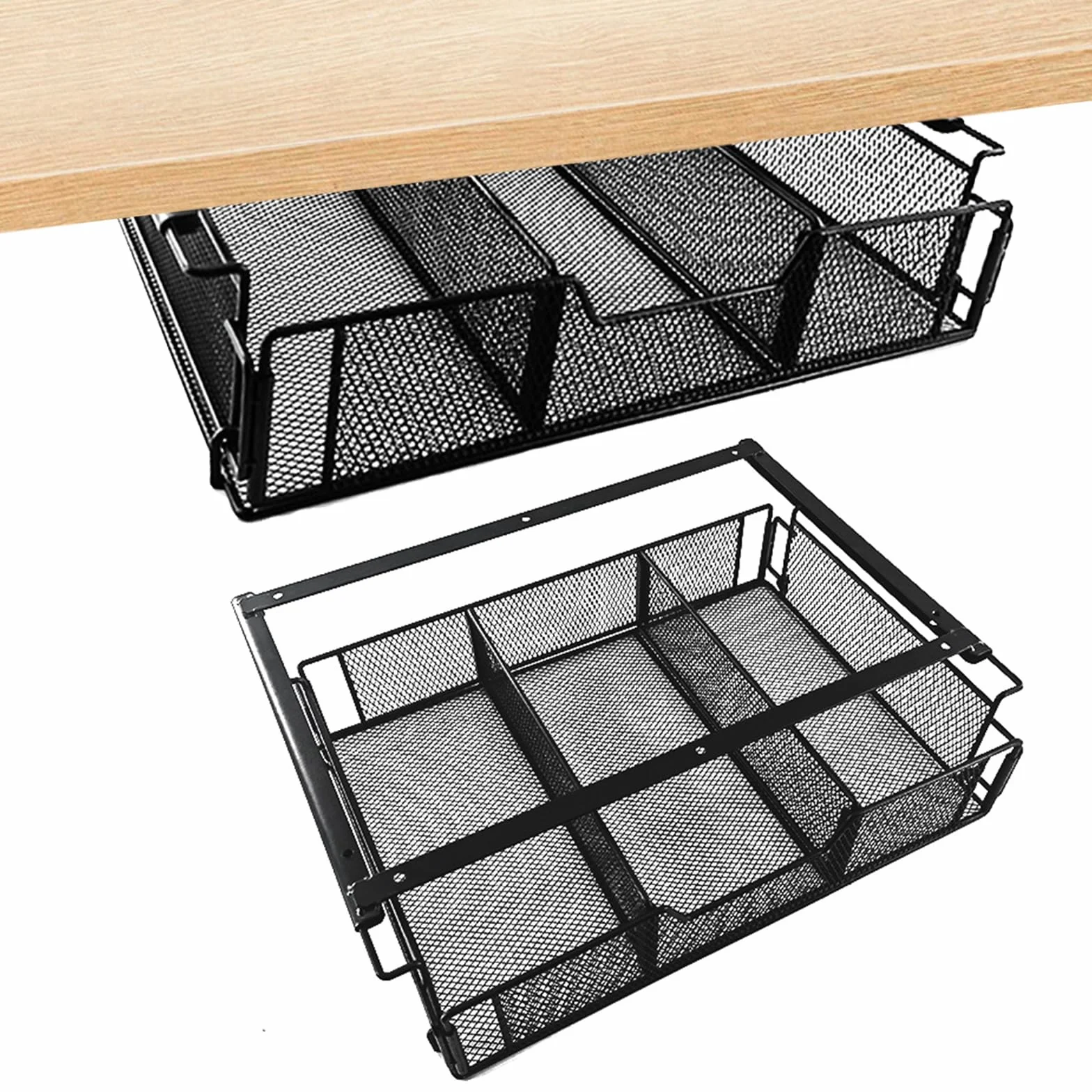 Cassetto sottopiano, supporto invisibile da scrivania, organizer da scrivania, cassetto nascosto per ufficio, casa, scuola