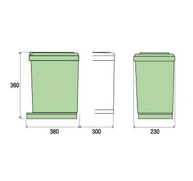 Pattumiera plastica scorrevole