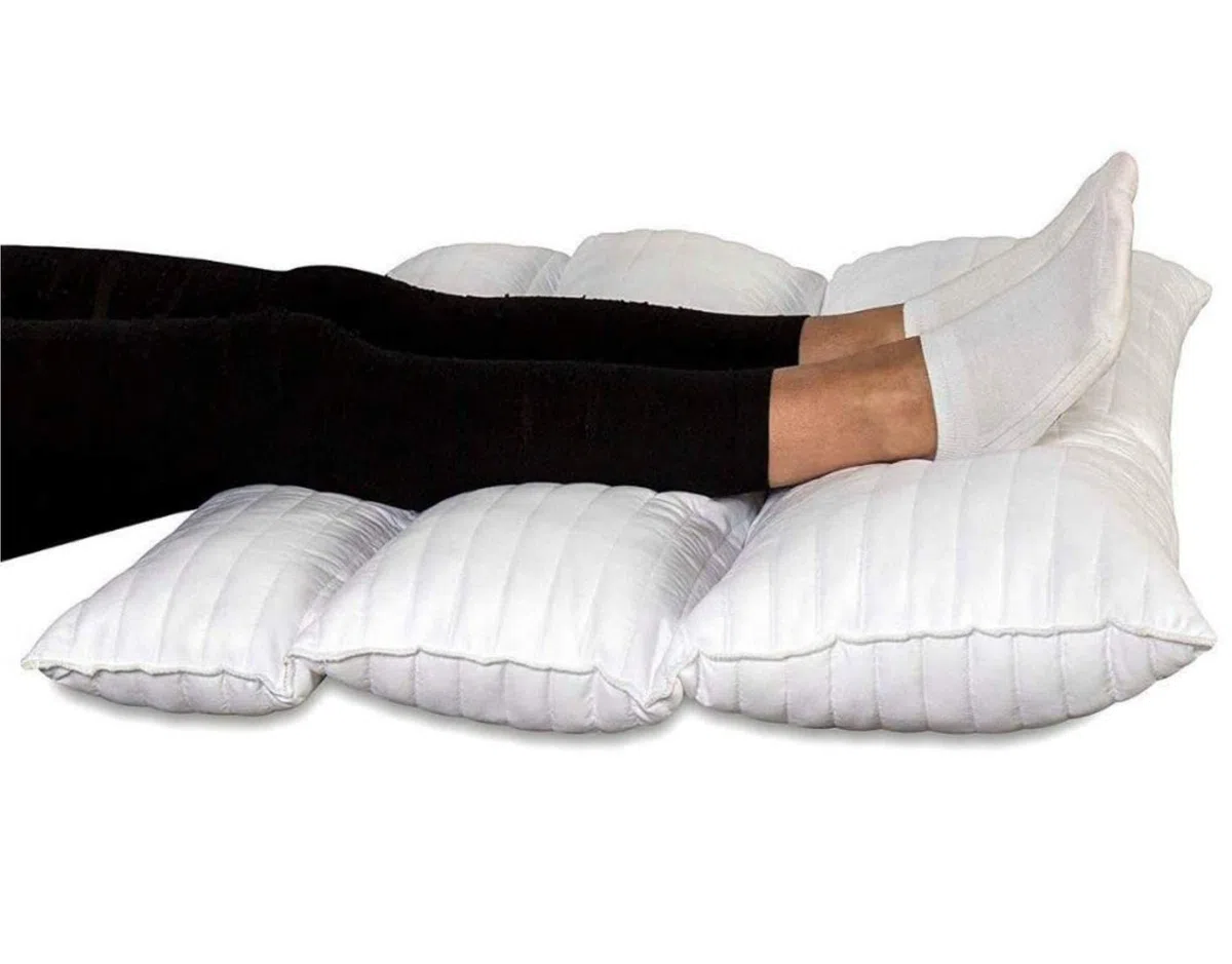 Evergreenweb - Cuscino Gambe Terapeutico Pieghevole da Letto o Divano, Ortopedico per Il Recupero da chirurgia, Dolore alla Schiena e all'anca, Dolore alla Gamba, circolazione, Misure 72x55 PILMED