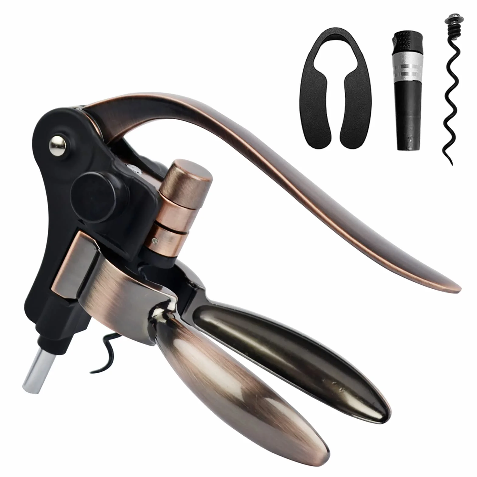 Cavatappi Vino,Apribottiglie Manuale,Cavatappi Manuale a leva Manuale con Pompa,Ergonomico,Per Cucina, Ristoranti e Bar
