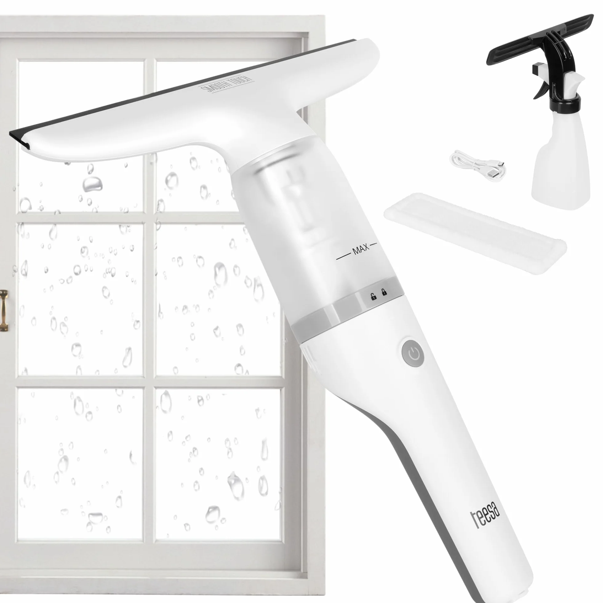 Teesa Lavatrice per finestre 12 W Ugello Smooth Touch 28 cm di larghezza Batteria 2200 mAh TSA5013