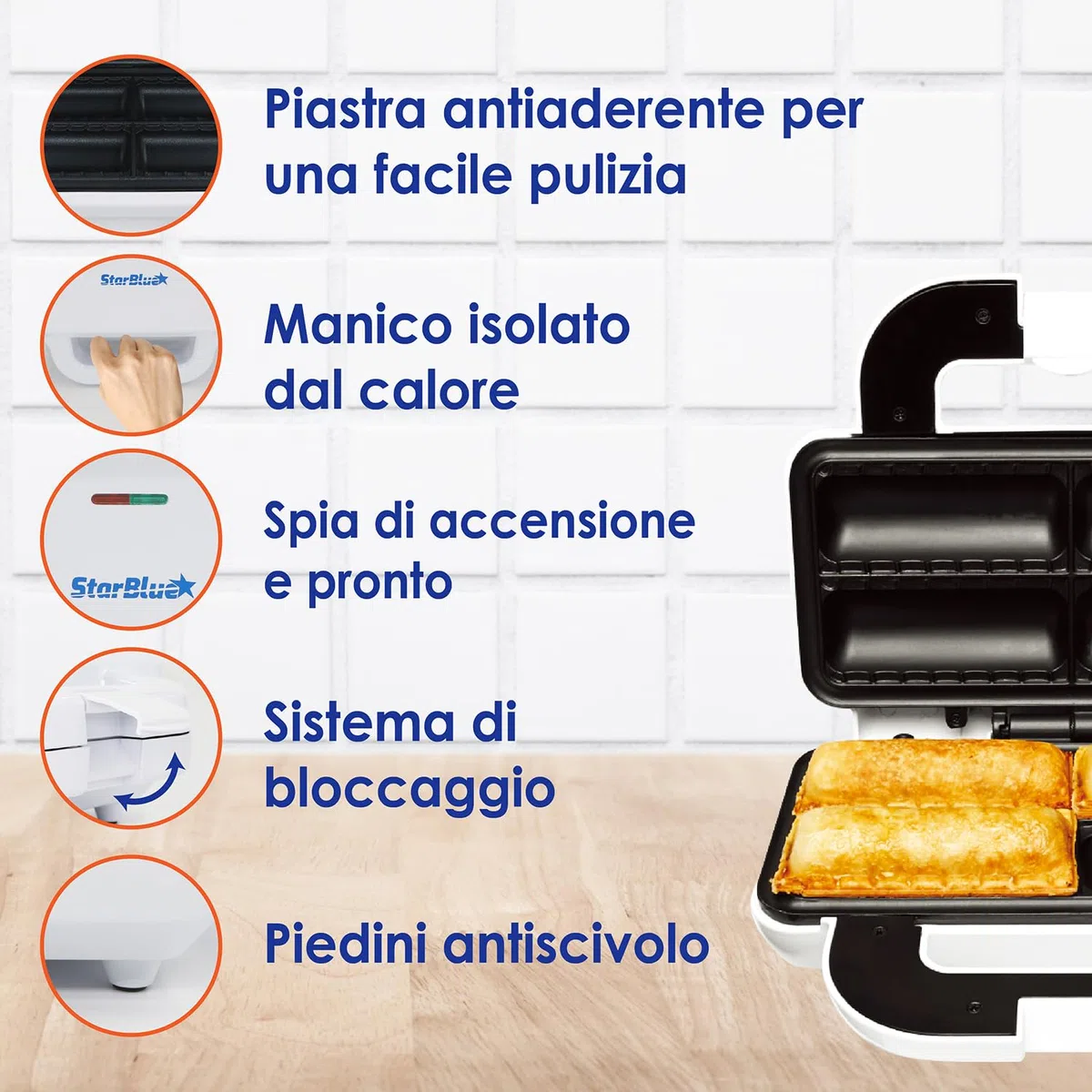 StarBlue - Macchina per salsicce con ebook di ricette GRATUITO - 220-240V 50/60Hz 850W Spina del Regno Unito, Adattatore Europa Incluso