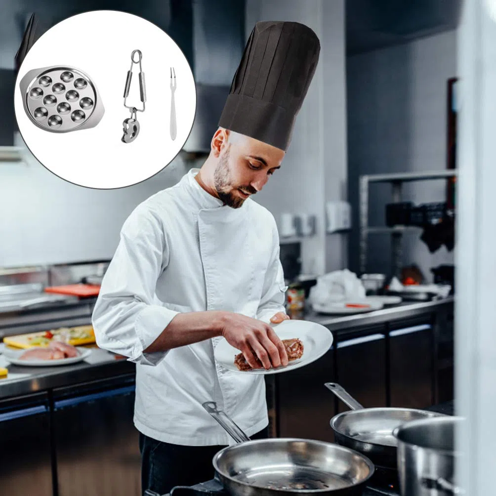 Cabilock Set di Piatti per Lumache da 12 Fori Piatto per Lumache Piatto per Lumache in Acciaio Inossidabile per Lumache