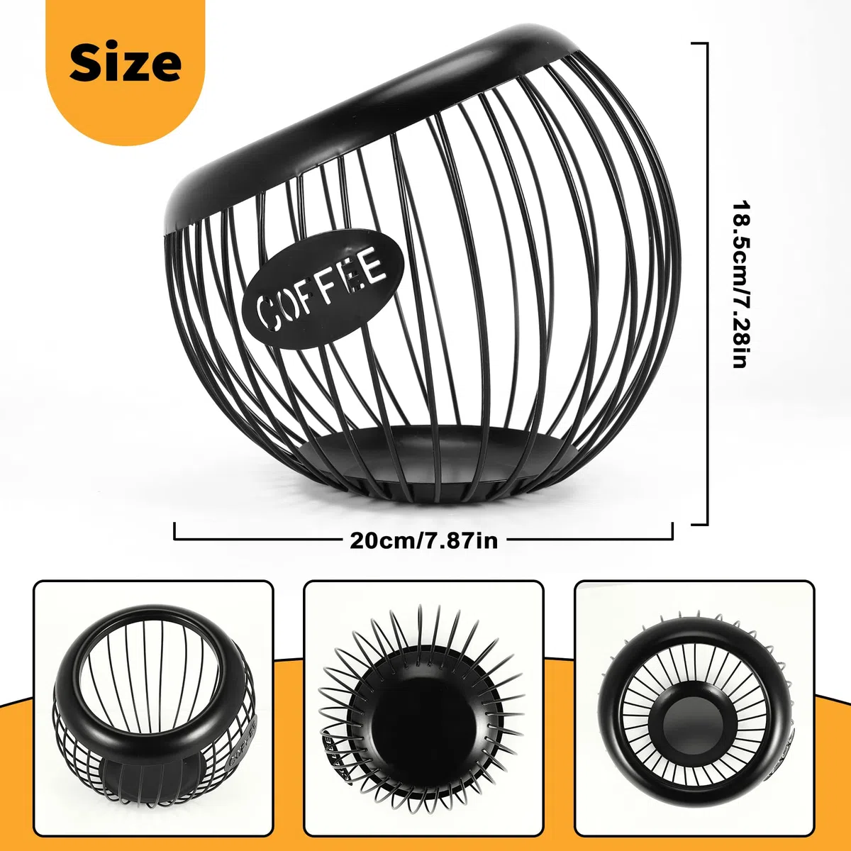 Porta Cialde Capsule Caffè / Cestello Portaoggetti Per Caffè, Tazza K di Grande Capacità e Organizer per Cialde Caffè Espresso, Cestello Porta Capsule Caffè nel Metallo