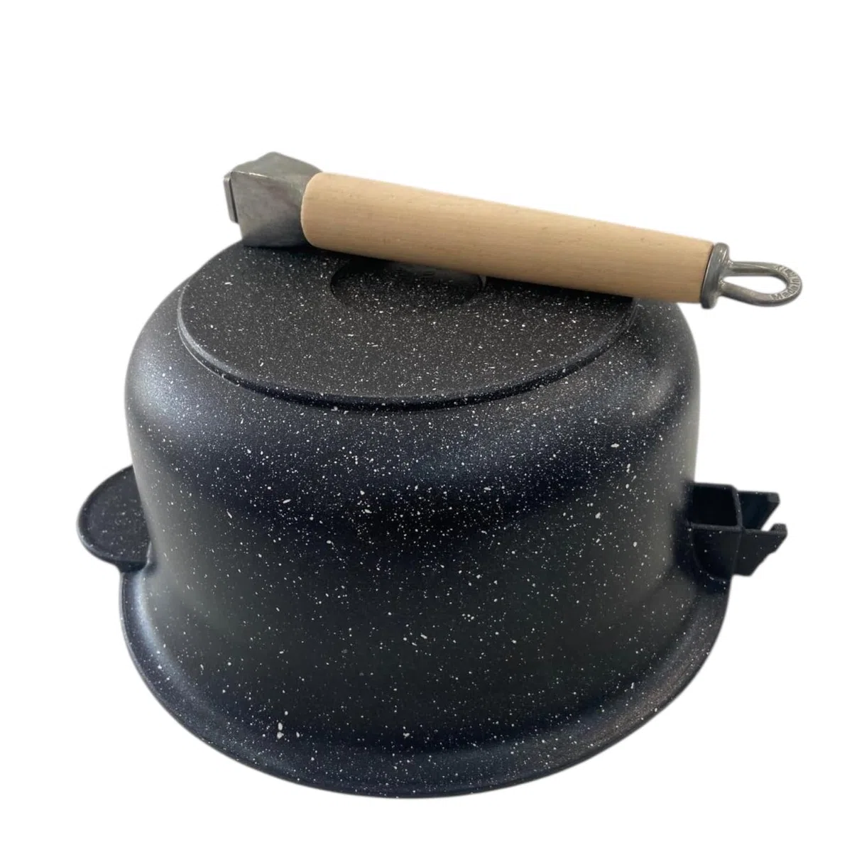 Paiolo Artigianale 24 cm – Rivestimento in Pietra Lavica, Made in Italy | Ideale per minestre, minestrone, zuppe, Pasta, Riso e cotture lente etc! No induzione