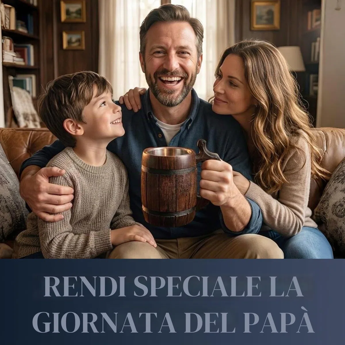 Tazza di birra in legno di quercia fatta a mano Tazza in acciaio inossidabile Naturale ed ecologico 0,6 litri 20 once Barrel Brown