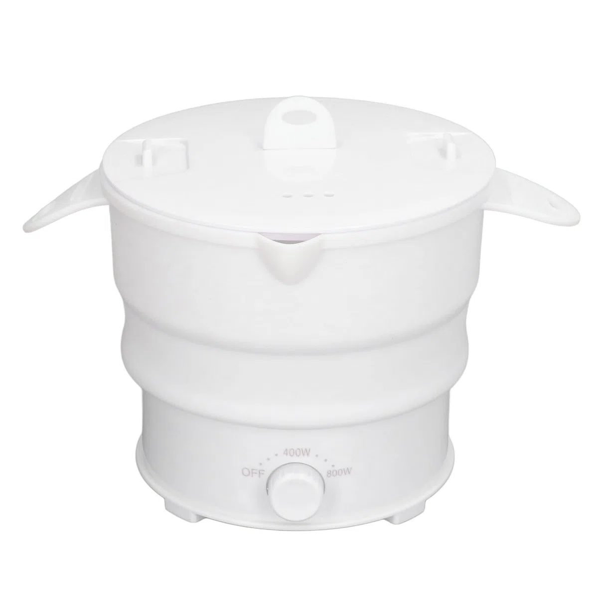 Naroote Fornello Elettrico Pieghevole di Viaggio, Applicazione Elettrica Piegante del Fornello Elettrico Multifunzionale del Silicone del Commestibile 1.2L Ampia con Lo Scaffale del