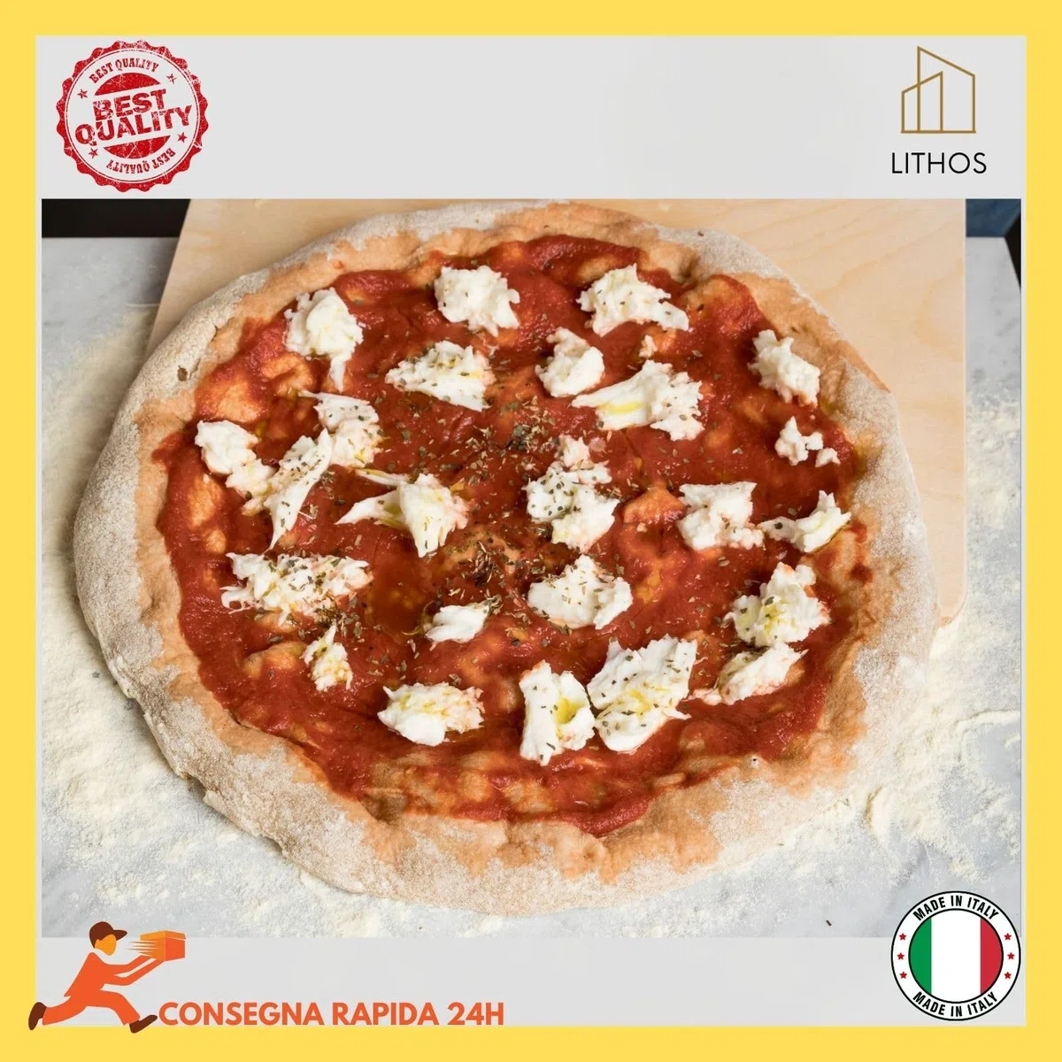 Piastra in Pietra Lavica Refrattaria dell'Etna per Forno e Barbecue, 39 x 35 cm, spessore 2cm, superficie levigata liscia