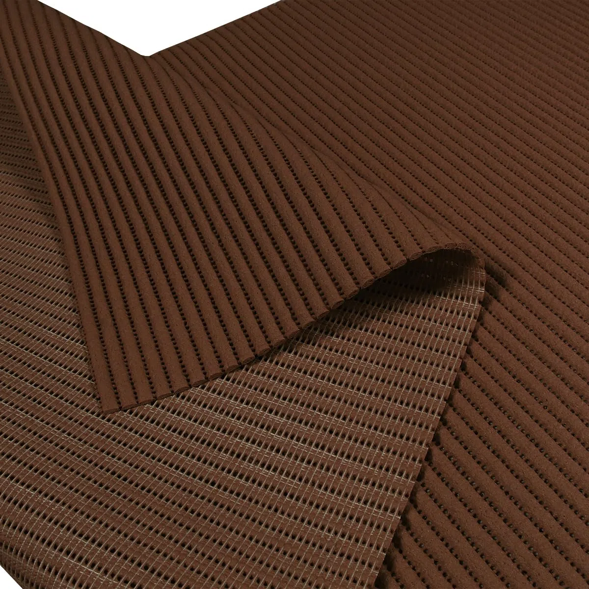 SaRani Tappeto al Metro Corsia per Esterno Corridoio Bordo Piscina Passatoia Gomma Antiscivolo Multiuso Assorbente Spugna Aquamat Tinta Unita (400x65 cm, Marrone)