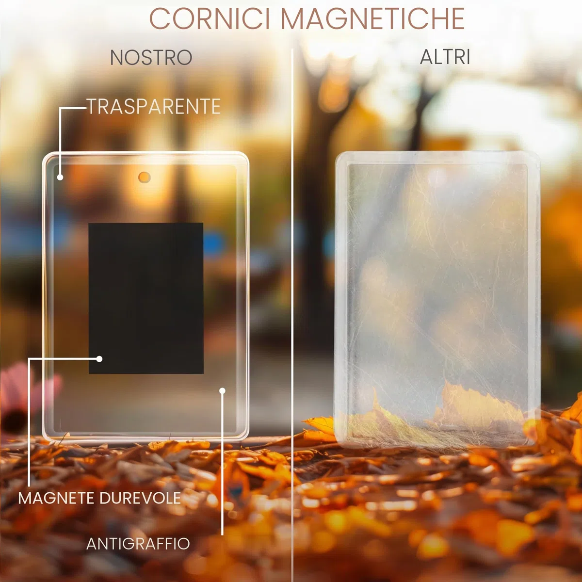 Kurtzy Calamita Portafoto Magnetico Trasparente per Frigorifero (Set da 100) - Cornici Magnetiche 7 x 4,5 cm - Cornice Magnetica Portafoto Calamita con Foto per Regali a Famiglia ed Amici