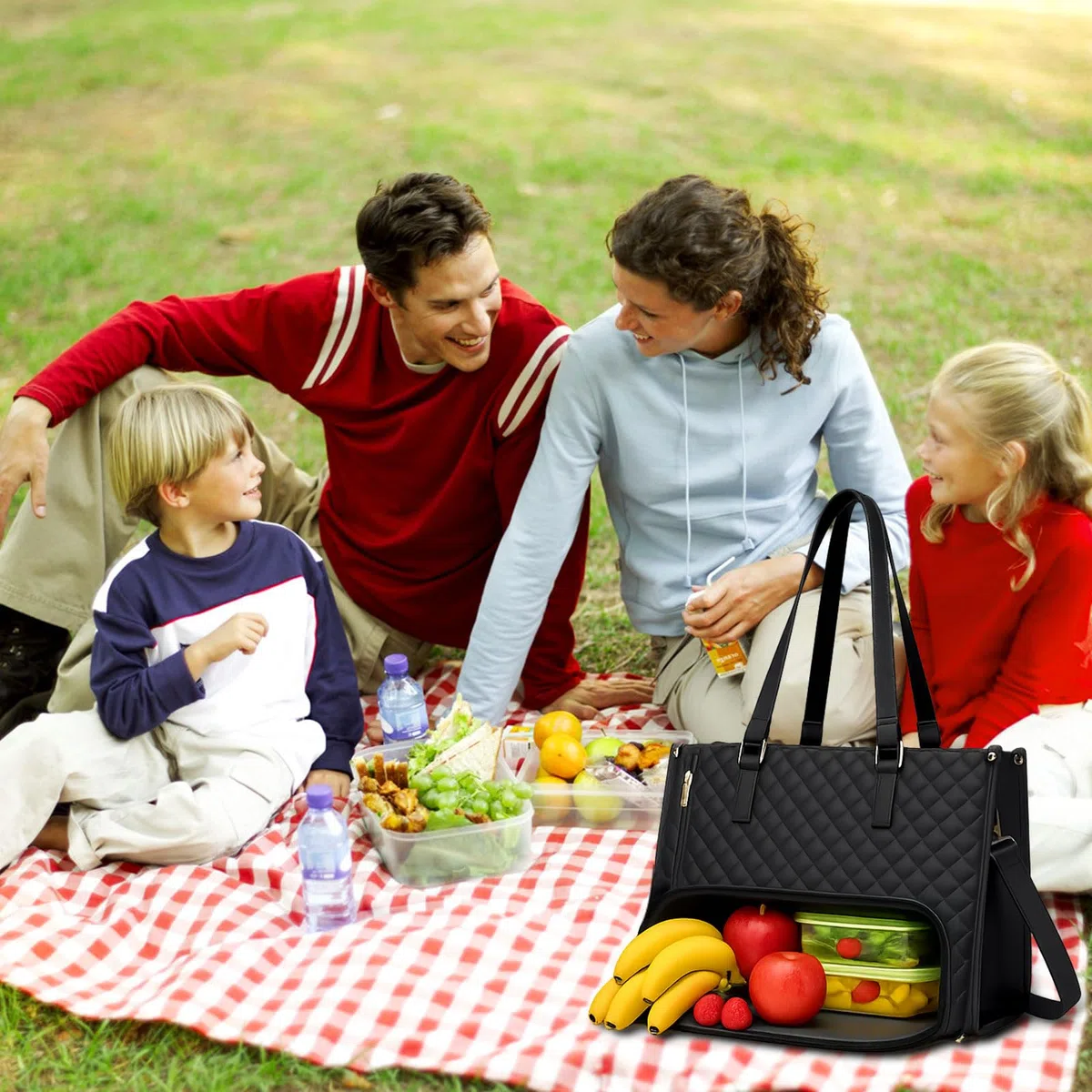 Borsa per il pranzo da donna 2 in 1, 15,6 pollici, borsa per il pranzo isolata, elegante borsa multifunzione per lavoro, università, ufficio e viaggi (Kaki)
