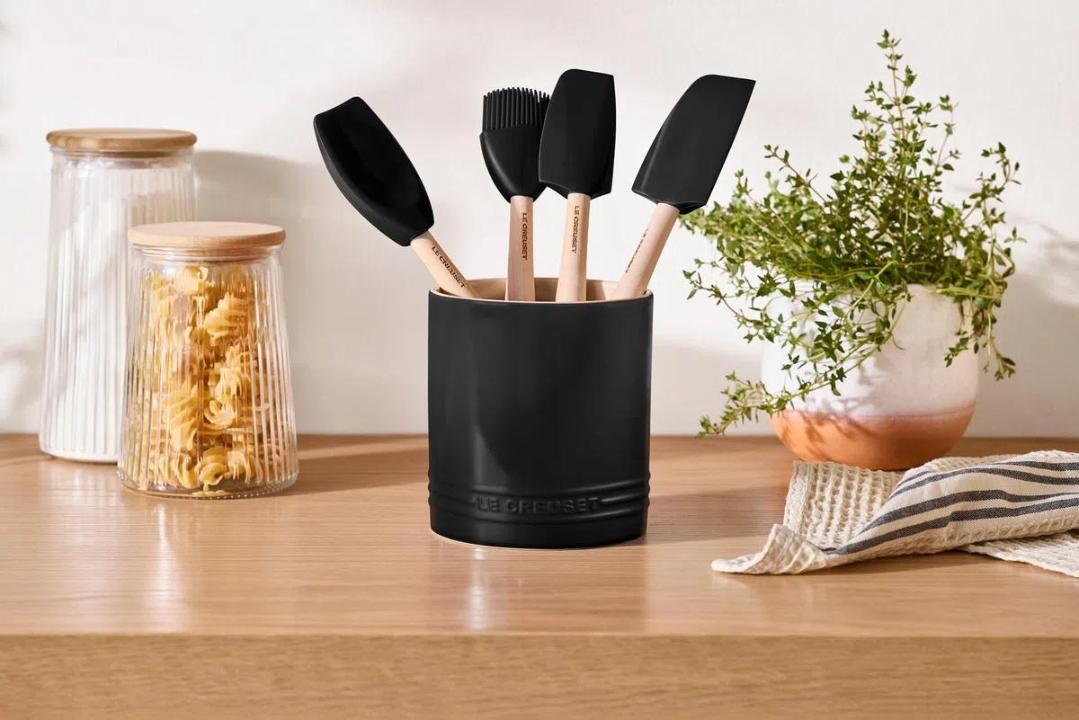 Le Creuset Barattolo porta utensili Signature in gres, Matte Black
