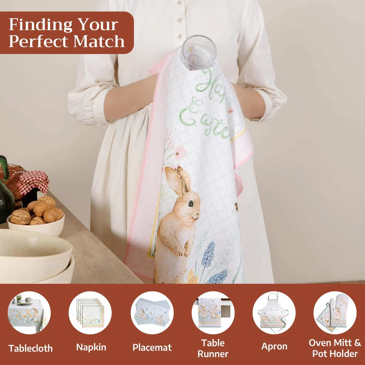 Maison d' Hermine Set di 3 strofinacci da cucina, 100% cotone, 70 cm x 50 cm, riutilizzabili, assorbenti, con anello per appendere, per cucina, sala da pranzo Primavera Estate (Easter Dew)