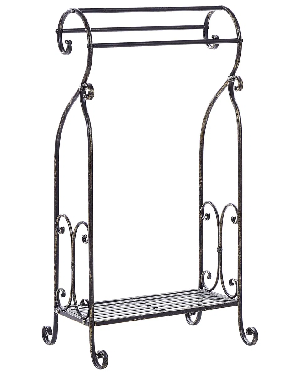 Porta asciugamani da bagno a 3 binari stile vintage nero