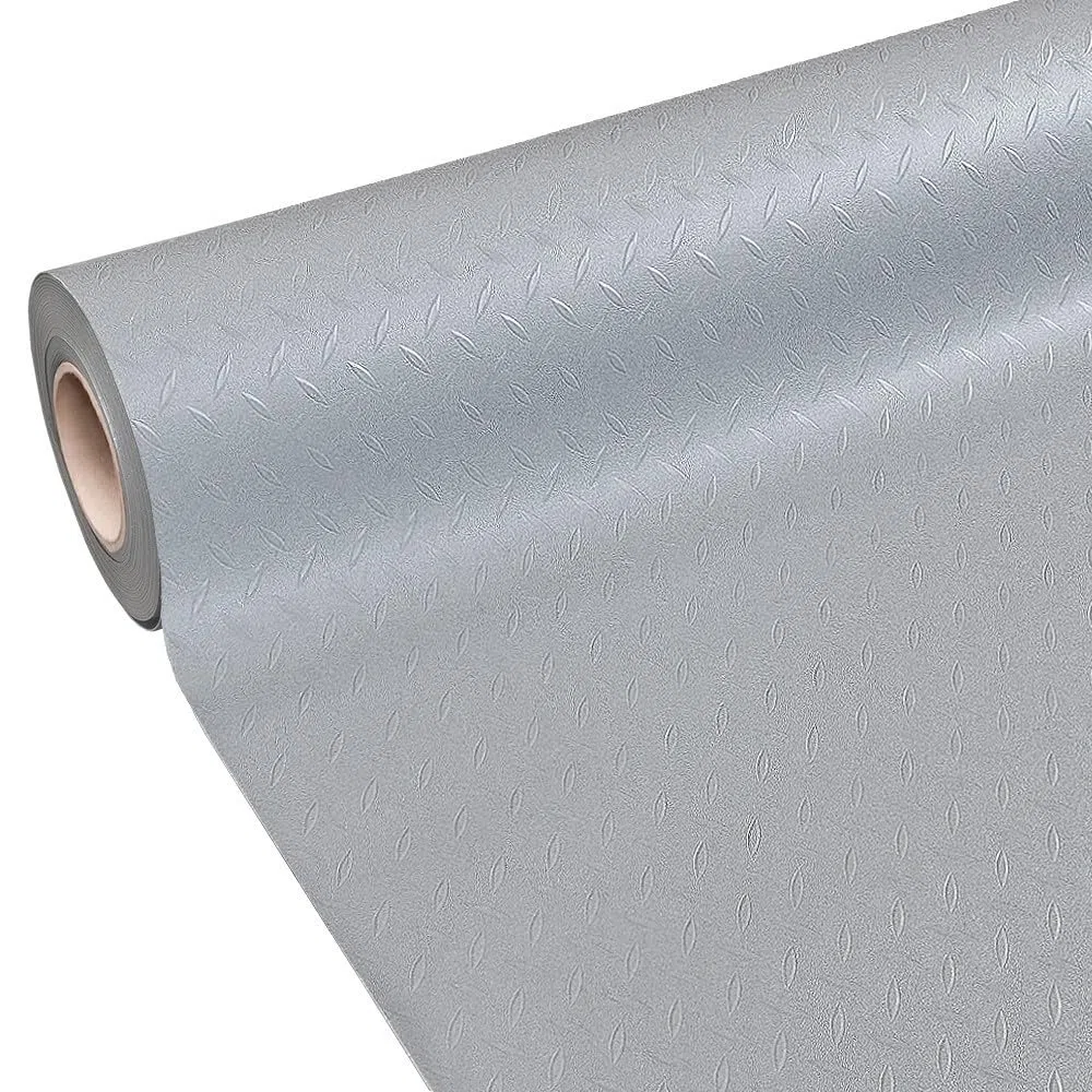 emmevi Rotolo Passatoia Copri Pavimento Gomma Pvc Ruvida Antiscivolo Tappeto Lamiera Isolante Grigia 100x200 cm