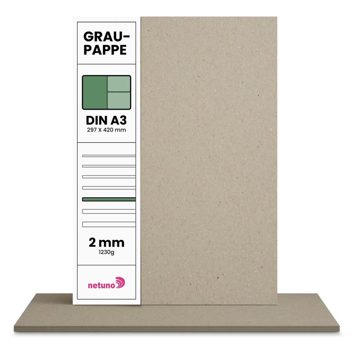 Netuno 20 fogli cartone grigio per rilegatura formato A3 29,7 x 42 cm spessore 2,0 mm 1230g cartoncino grigio liscio per rilegatura bricolage lavoro di cartonaggio scrapbooking rilegature libri