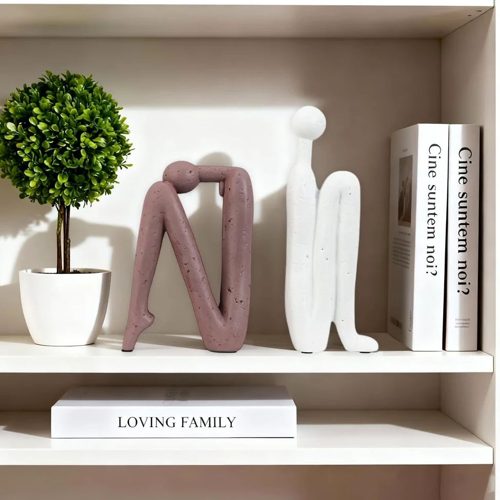 Fermalibri decorativi per libri pesanti, fermalibri in resina artistica a forma di pensatore, decorazione per fermalibri, home office, scrivania, soggiorno, studio, scaffali creativi