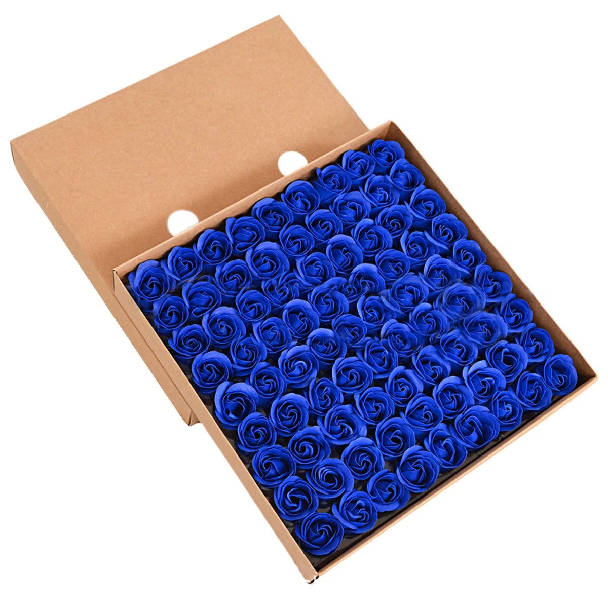 ZUMUii Butterme 81pcs Mano Bagno profumato Sapone del germoglio della Rosa Petali di Fiori di Favore di Nozze in Contenitore di Regalo (Blu Scuro)