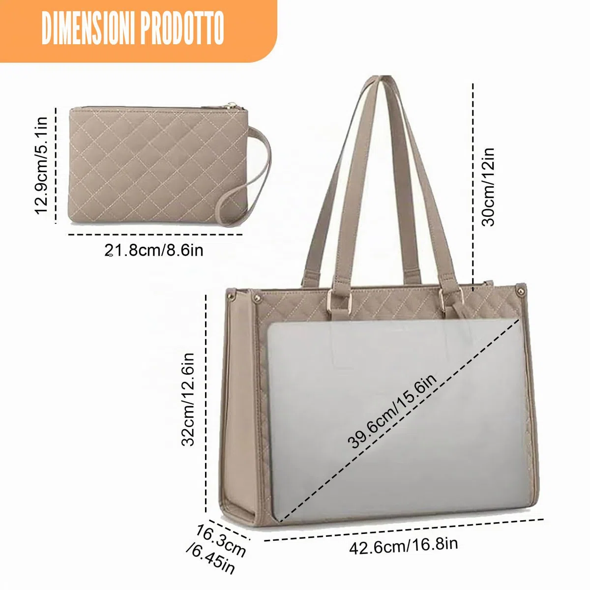 Borsa per il pranzo da donna 2 in 1, 15,6 pollici, borsa per il pranzo isolata, elegante borsa multifunzione per lavoro, università, ufficio e viaggi (Kaki)