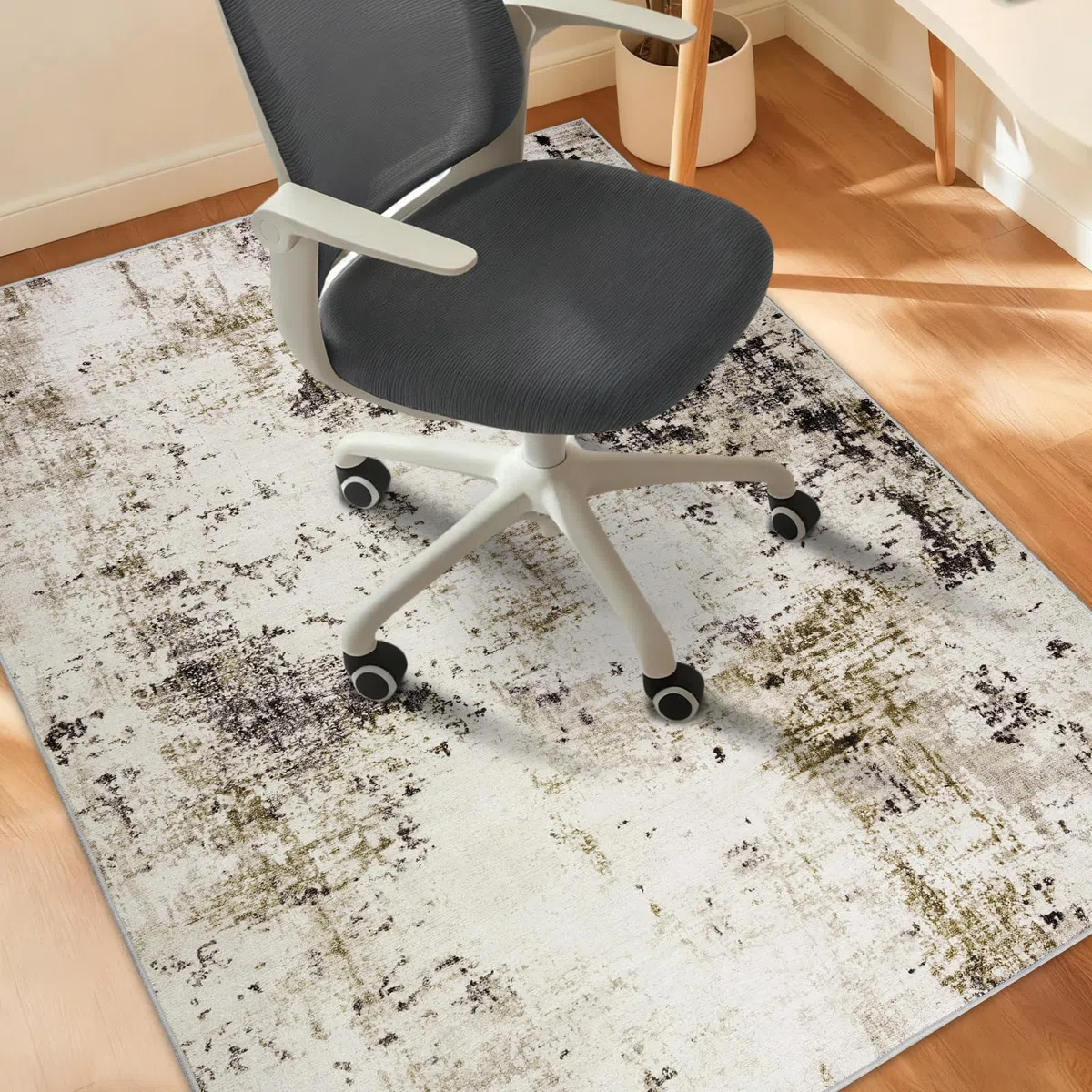 Tappetino protettivo per pavimento Homcomodar 90x120cm, tappetino protettivo per sedia da ufficio e sedia da scrivania, antiscivolo, per pavimenti duri, tappetino per scrivania per sedia da ufficio
