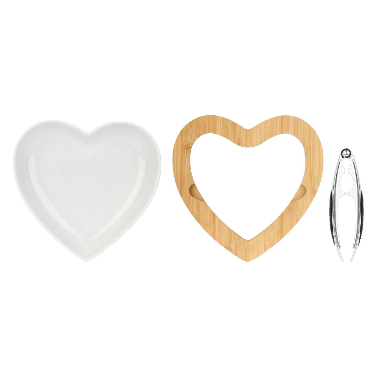 THUN, Ciotola Schiaccianoci in Porcellana e Legno, Linea Happy Country, Idea Regalo per la Cucina, Ø 19.2, 5.6 cm h