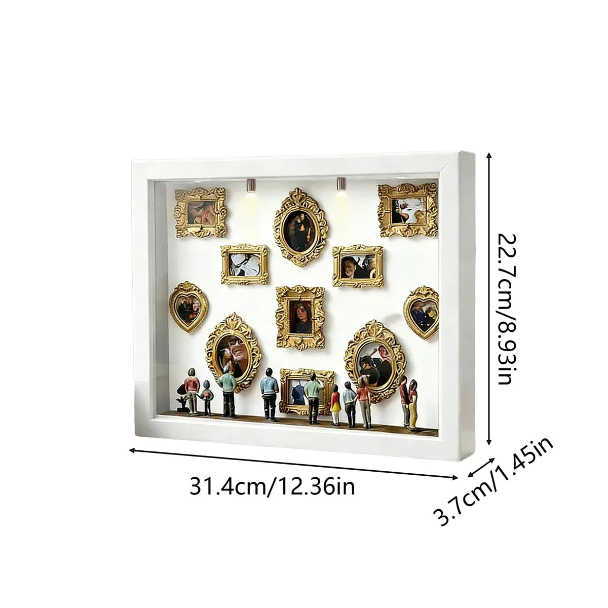Cornice Per Scatola Delle , Scatola Per Silhouette Mini Museo Fai Da Te, Mini Cornici E Figurine Dorate 2026, Per Anniversario, Matrimonio, Decorazione Per La Casa Di Compleanno