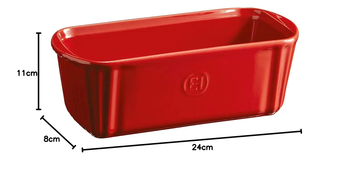 Emile Henry EH346120 - Stampo per Torte, in Ceramica, 24 x 11 x 8 cm, Colore: Rosso