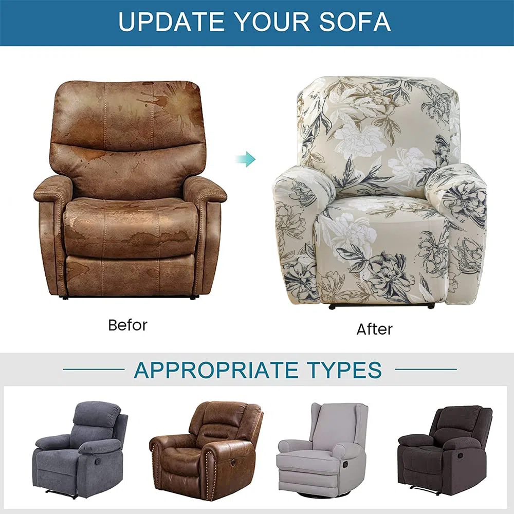 Copripoltrona Relax Coprisedie Reclinabili 4 Pezzi Copripoltrona Reclinabile Copripoltrona 1 Posto Reclinabile Fodere Poltrona Reclinabili Ombra Floreale profumata