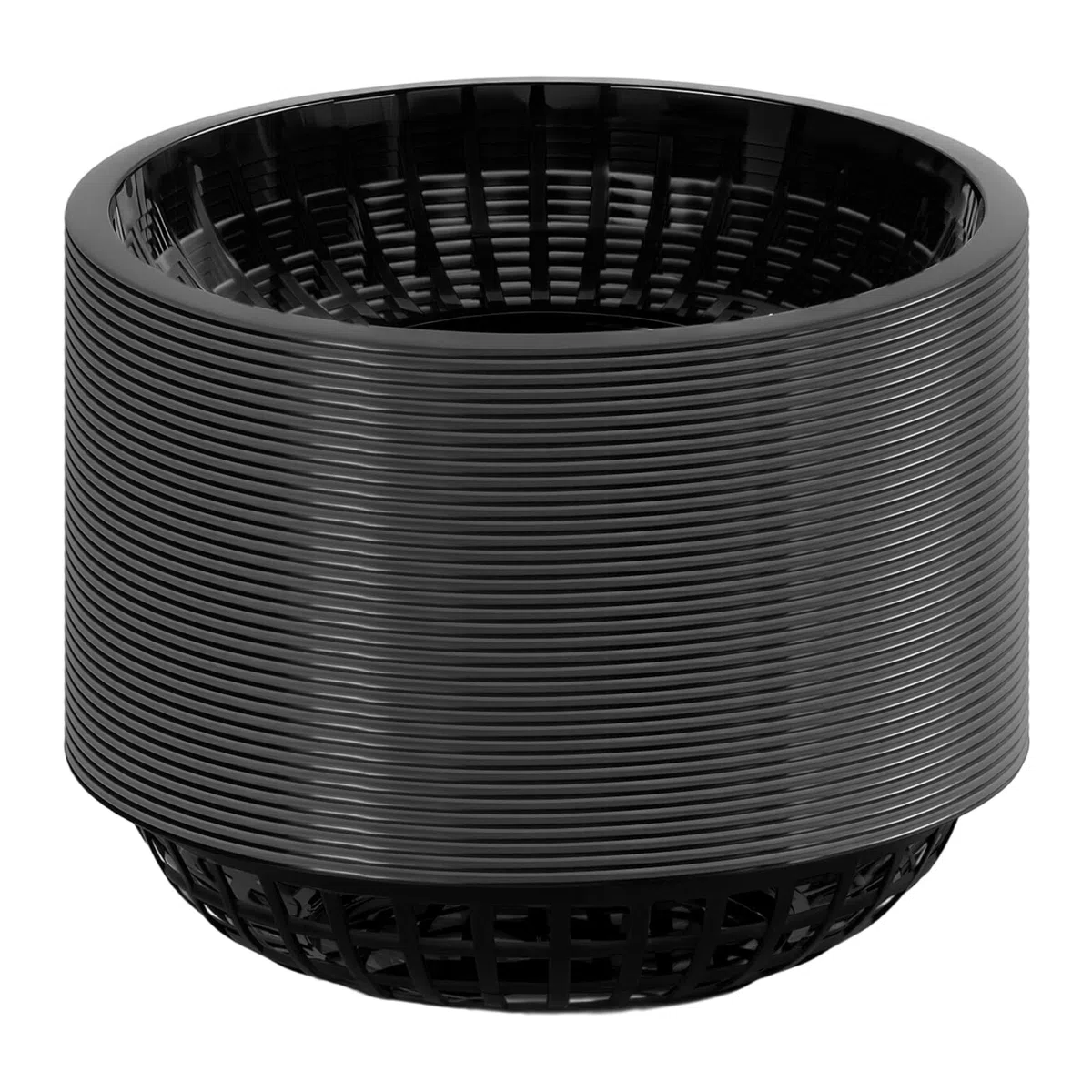50 cestini per fast food, colore nero, rotondi, in plastica, per panini, patatine fritte, riutilizzabili per la casa, ristorante fast food, 19,5 x 4,5 cm
