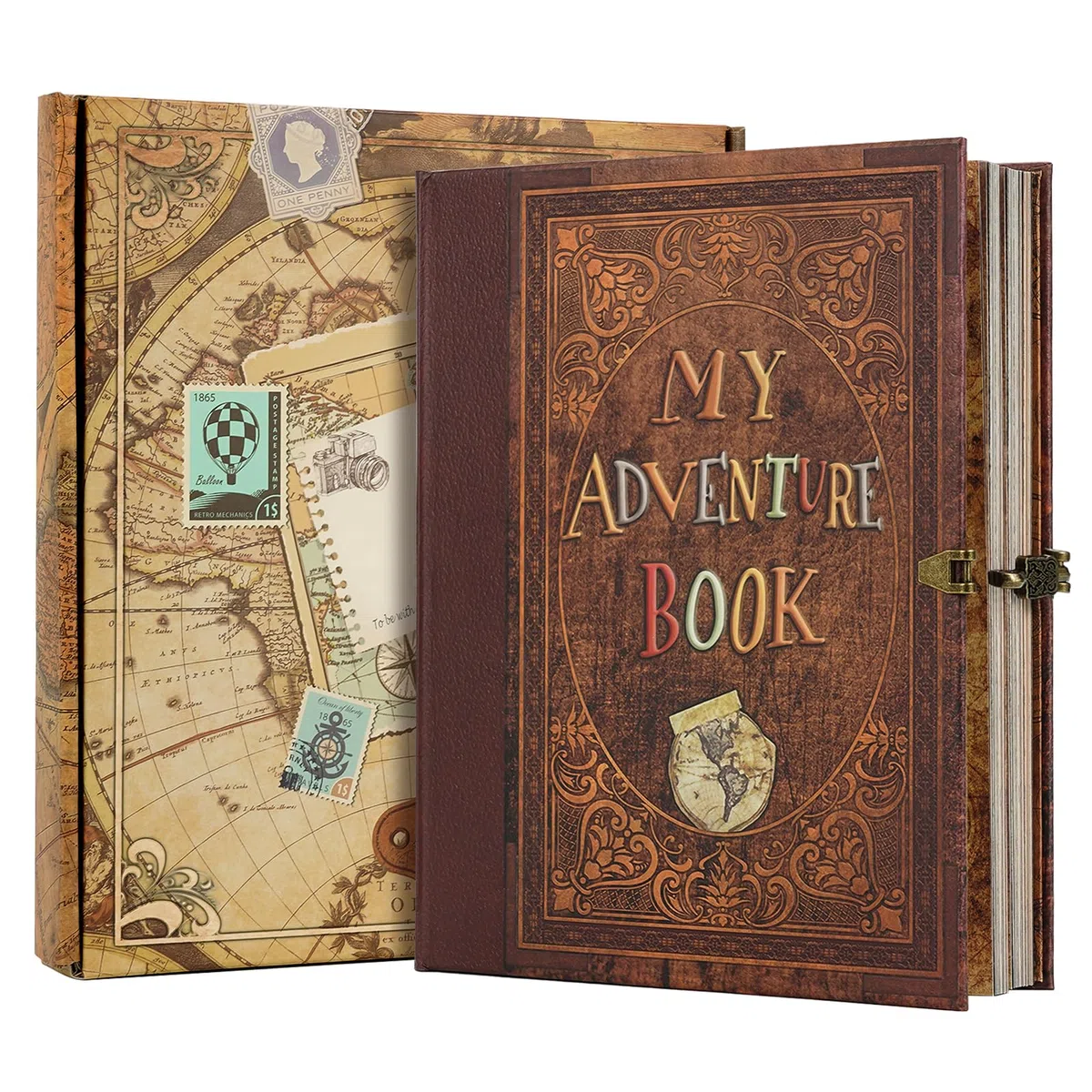 Album Fotografico per Scrapbooking "My Adventure Book", Copertina Rigida in Stile Retrò, Album di Viaggio, Libro dei Ricordi per Anniversario, Matrimonio, Regali di San Valentino, Natale, Idee
