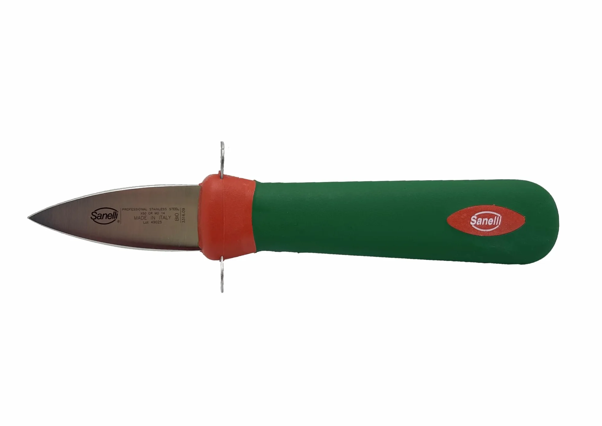 Sanelli Premana Professional Coltello Apriostriche, Acciaio Inossidabile, Verde/Rosso, 20 x 3.5 x 5.5 cm