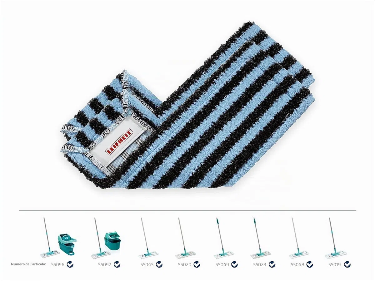 Leifheit Ricambio Profi XL outdoor set da due pezzi per sporco molto grossolano, panno di ricambio pavimenti sistema a 2 fibre, per uso esterno, ideale per pavimenti ruvidi in piastrelle e pietra.