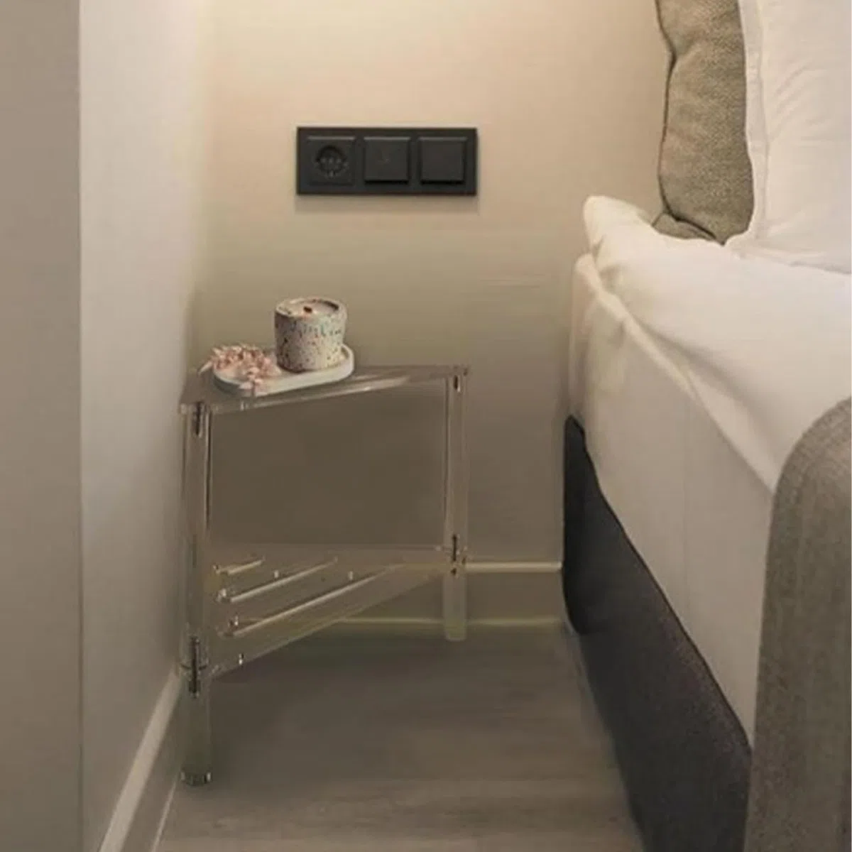 Generico Sgabello doccis, Sgabellos Triangolare Per La Doccia, Sgabello Doccia Angolare Acrilico, Sedie Da Bagno Stabili Con Ripiano Portaoggetti, Per Spa Bagno, Soggiorno