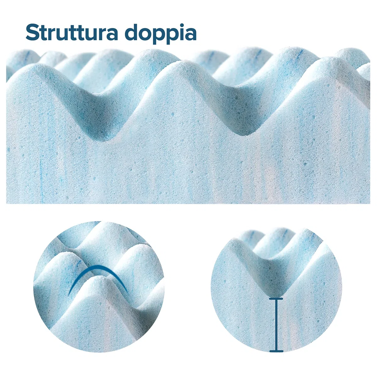 Zinus Cool Swirl, topper per materasso 160x190 cm - Altezza 7.6 cm - Materasso in schiuma di memoria rinfrescante - Topper per materasso - Certificato OEKO-TEX