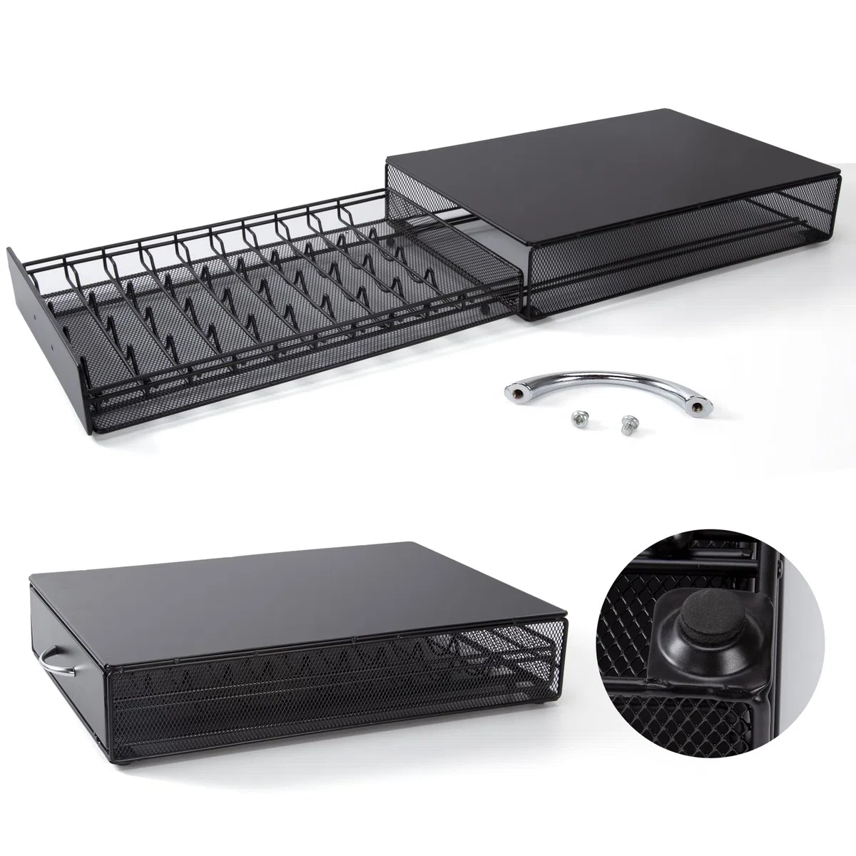 Cassetto Porta Cialde caffè,Porta Capsule per caffè Compatibile con Dolce Gusto,Nespreso Vertuo Capsules,Capacità: 40 capsule,Nero.