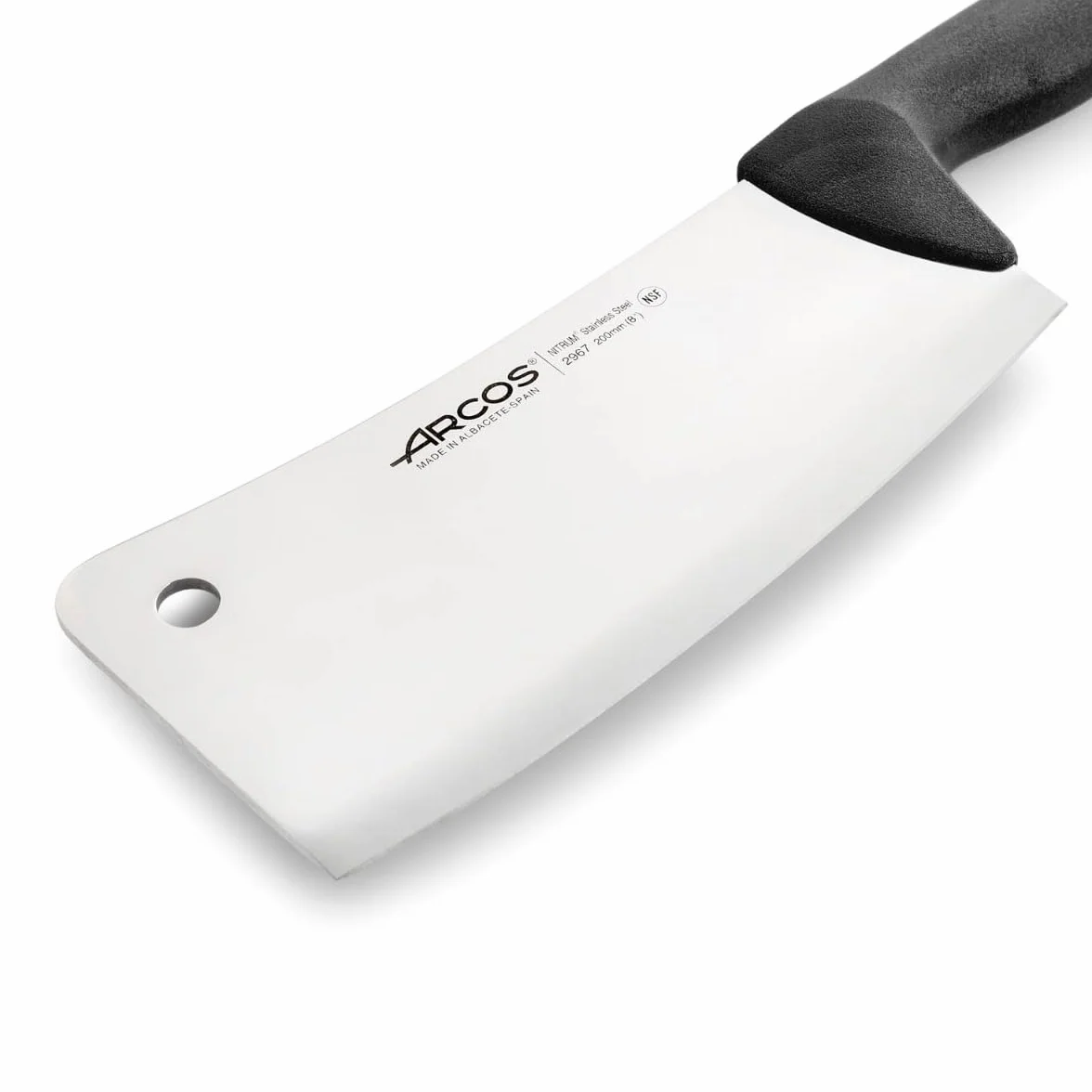 Arcos Serie 2900, Mannaietta Mannaia da Cucina Coltello Scannare Coltello Macellaio, Lama Acciaio Inossidabile NITRUM 200 mm, Manico Polipropilene, Colore Nero
