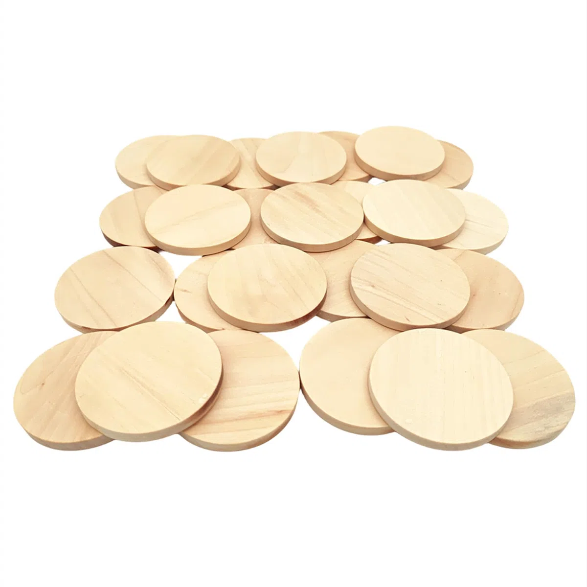 100 Dischi Naturali Rotondi Non Finiti, Cerchi Vuoti in Legno, Ornamenti per Fai Da Te (5 cm)