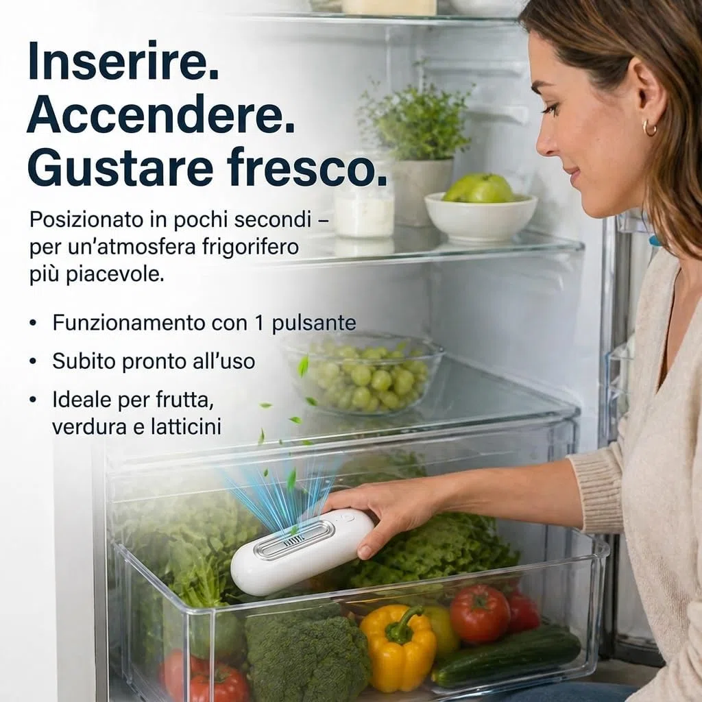 Ozoori Per Frigorifero, Purificatore Frigorifero Ozoori, Doppia Modalità Di Funzionamento, Caricatore Usb Compatto, Maggiore Autonomia Della Batteria, Ideale Per Frigoriferi, Auto E Uso Domestico