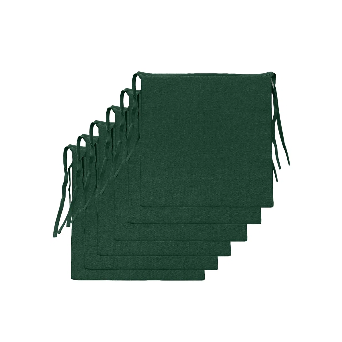 Il Tuo Artigiano Design Set 6 Cuscini per Sedie da Cucina Made in Italy - Cuscini Copri Sedie 40x40 cm spessore 4 cm - Tessuto Cotone e Poliestere, Imbottiture in Spugna (Verde)