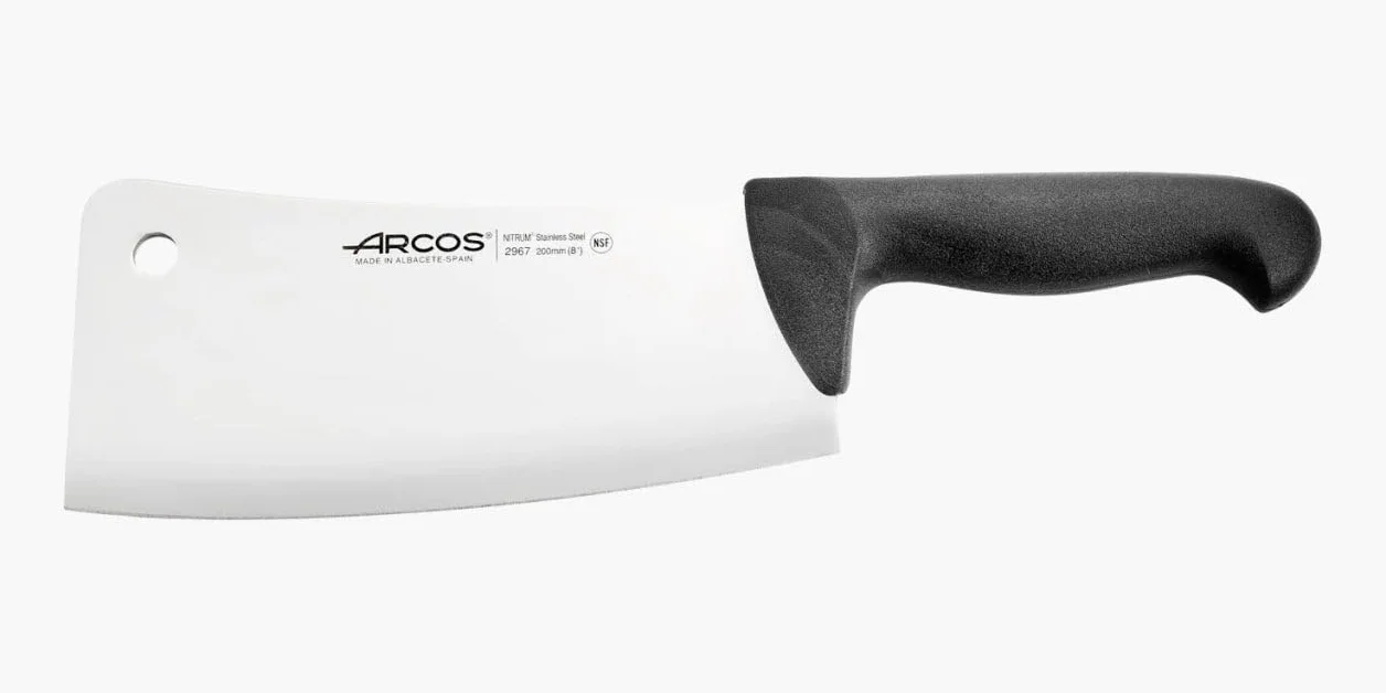 Arcos Serie 2900, Mannaietta Mannaia da Cucina Coltello Scannare Coltello Macellaio, Lama Acciaio Inossidabile NITRUM 200 mm, Manico Polipropilene, Colore Nero