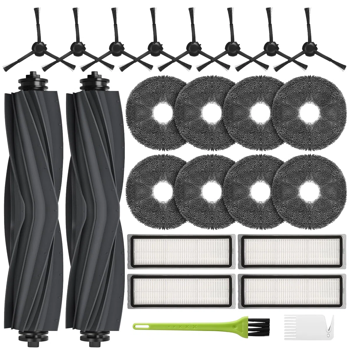 L10s Pro Gen 3 Kit Accessori Ricambi per Dreame L10 Prime / L10s Plus / L10s Pro Gen 2/ L10s Ultra Ricambio per Xiaomi X20 Plus 2 Spazzola Principale 8 Panni Mocio 4 Filtri 8 Spazzole Laterali
