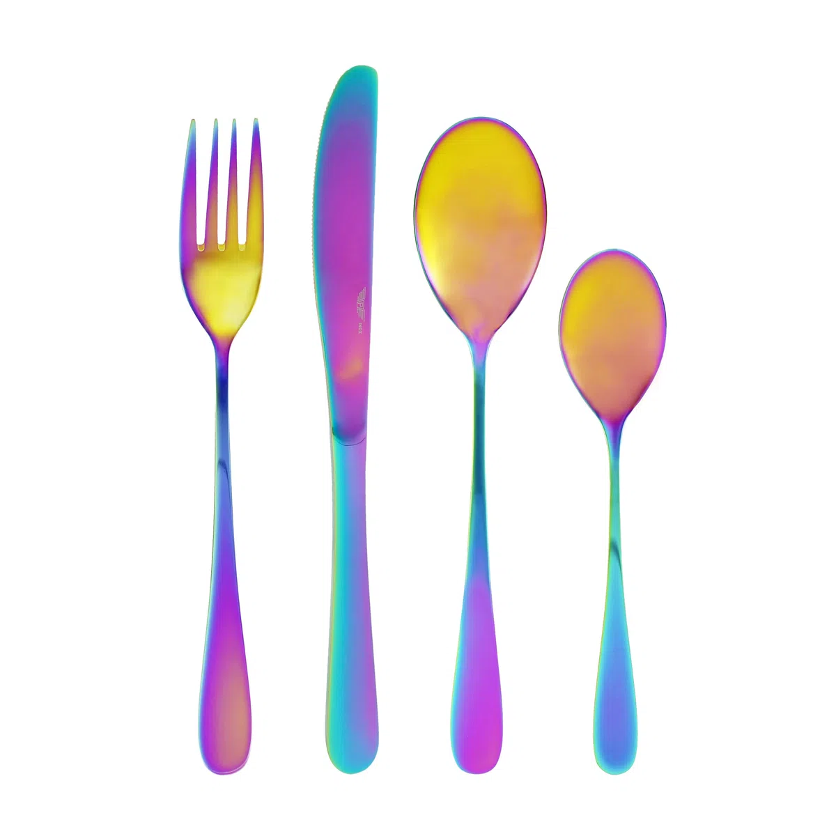 Prima Collection, Set da 24 Posate Serie Dream Rainbow, Acciaio Inox, Colore: Arcobaleno, con Scatola Regalo (6 persone)