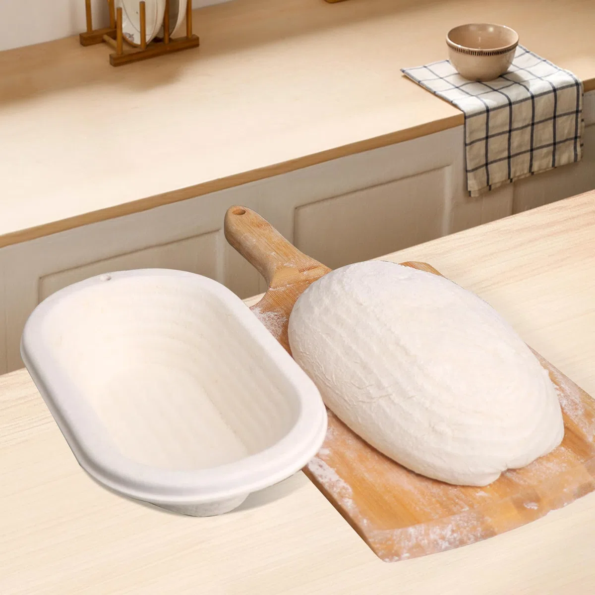 Cestino per la lievitazione del pane, 6 pezzi, ovale banneton per il pane, 24,5 cm ovale