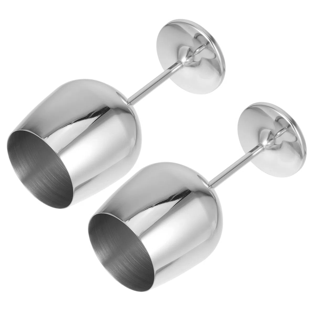 Ciieeo Calici da Vino Portatili in Acciaio Inox 18 Oz/500 Ml Dorati Infrangibili per Picnic Campeggio Feste Set 2 Pezzi