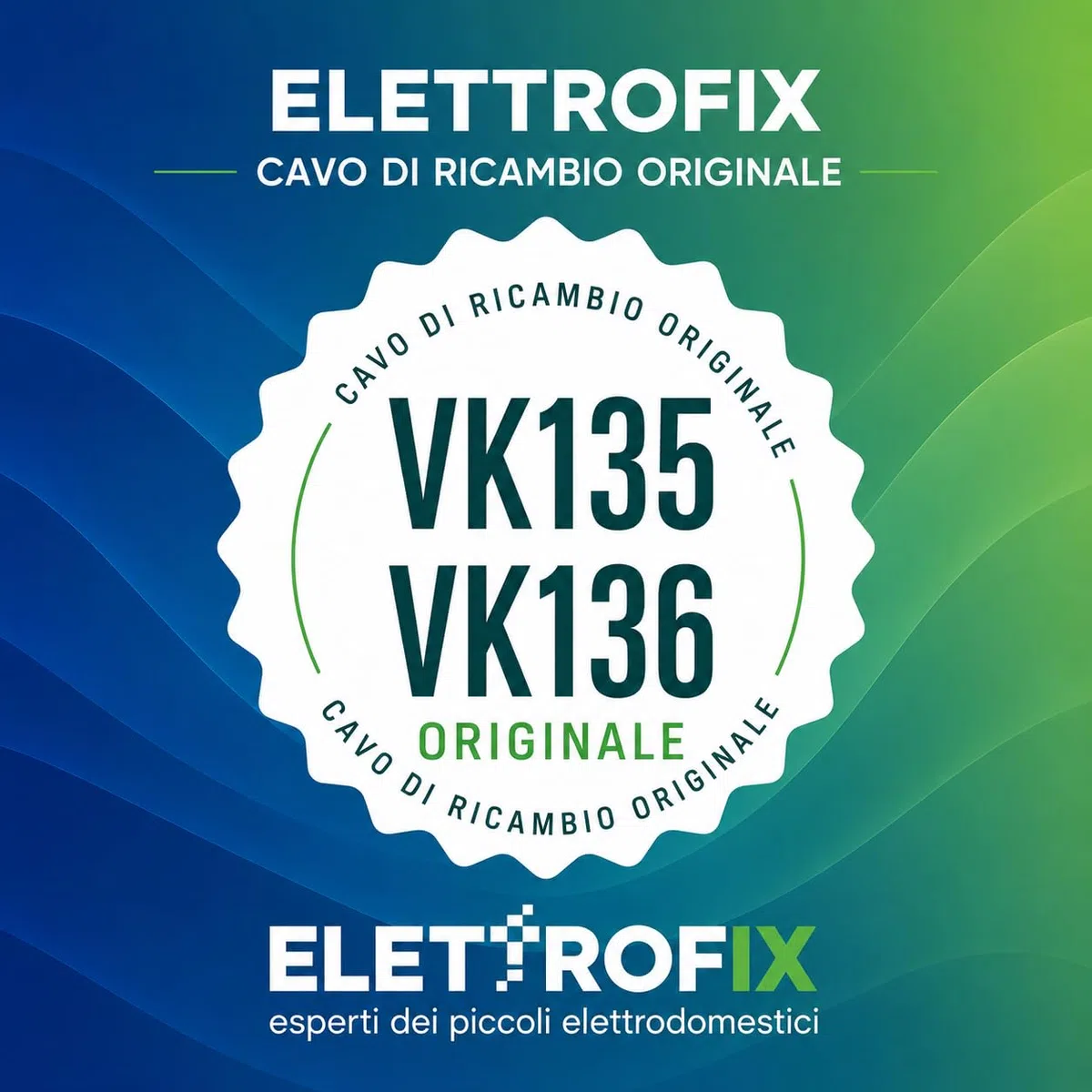 Cavo Folletto VK 135/136 ORIGINALE - 10 METRI - Filo Folletto VK 135/136 - Ricambio Alimentazione Scopa Elettrica - Facile Montaggio - Resistente e con Spina Italiana