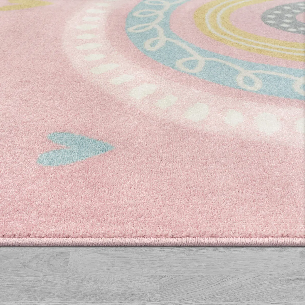 Paco Home Tappeto per bambini cameretta bambine bambini diversi motivi e dimensioni, Dimensione:80x150 cm, Colore:Rosa Bianco