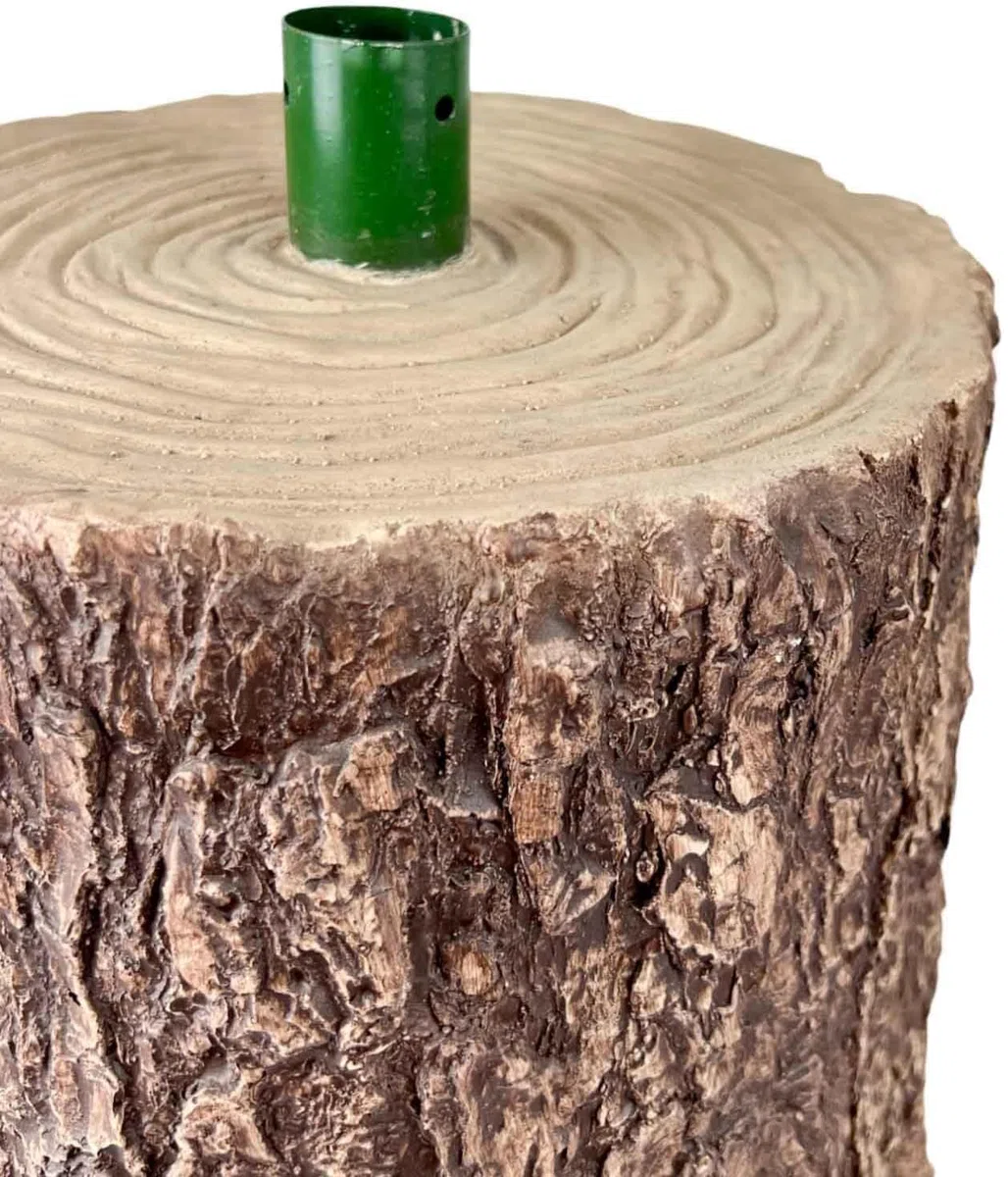 081 Store - Base Albero di Natale in Resina effetto Tronco Legno Naturale – Supporto Stabile e Realistico Ø32 mm, per Alberi fino a 180 cm – Decorazione Natalizia Elegante 33x24x19 cm